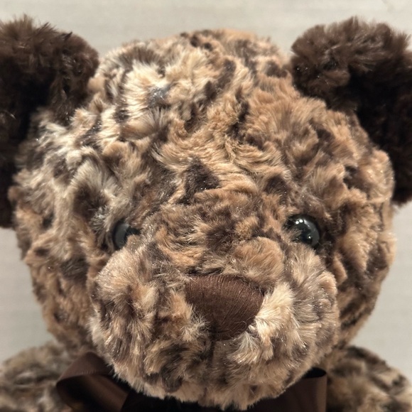 Dennis Basso Home Teddy Bear Plush Faux Fur Leopard Cheetah Spots Brown Tan - Picture 2 of 8